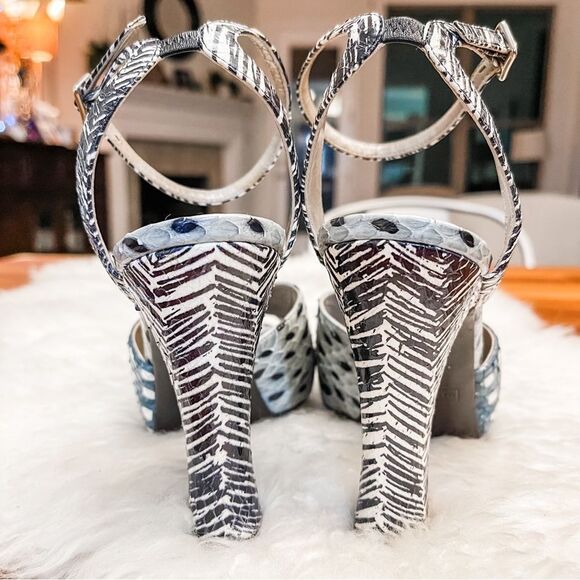 🍋 Marc Jacobs • Women’s Elap Sandals Python Printed w/Ankle Strap Size 36.5 - Picture 7 of 11